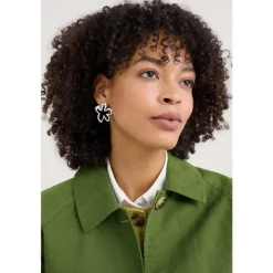Seasalt Cornwall Anneal Silver Tone Flower Earrings-Women Jewellery
