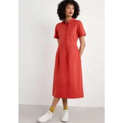 Seasalt Cornwall Birch Glade Organic Cotton Midi Shirt Dress-Women Dresses