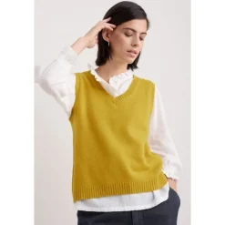 Seasalt Cornwall East View V-Neck Knitted Vest-Women Knitwear