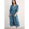 Seasalt Cornwall Fawn Organic Cotton Waisted Midi Dress-Women Dresses