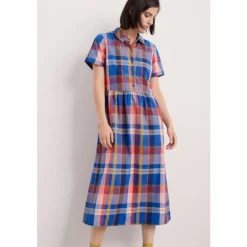 Seasalt Cornwall Fleet Checked Midi Dress-Women Dresses
