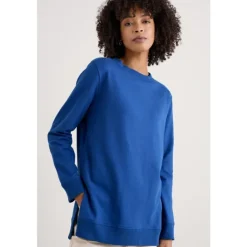 Seasalt Cornwall Genni Organic Cotton Longline Sweatshirt-Women Sweatshirts