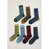 Seasalt Cornwall Gift Box of 7 Men's Striped Sailor Socks- Socks