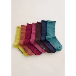 Seasalt Cornwall Gift Box of 7 Women's Lightweight Sailor Socks-Women Socks & Tights