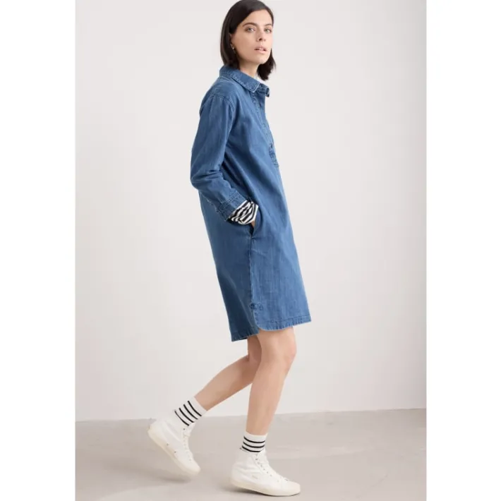 Seasalt Cornwall Guidebook Denim Shirt Dress-Women Dresses