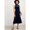 Seasalt Cornwall Ivy Trail Sleeveless Velvet Midi Dress-Women Dresses