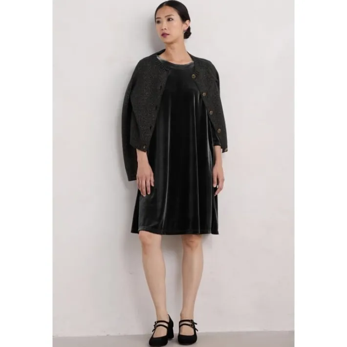Seasalt Cornwall Mahonia Velvet Shift Dress-Women Dresses