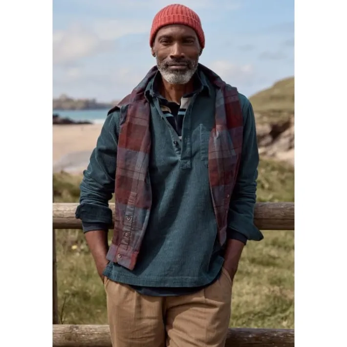 Seasalt Cornwall Men's Arrowhead Half Placket Cord Shirt- Tops & T-shirts | Shirts