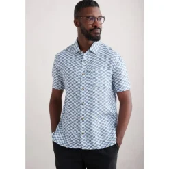 Seasalt Cornwall Men's Blue Heron Short Sleeve Shirt- Tops & T-shirts | Shirts