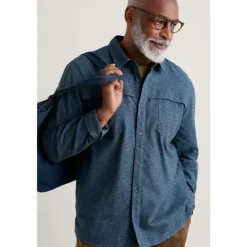 Seasalt Cornwall Men's Chandlery Flannel Overshirt- Tops & T-shirts | Shirts