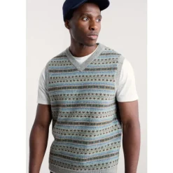 Seasalt Cornwall Men's Fair Isle Walt Vest- Knitwear
