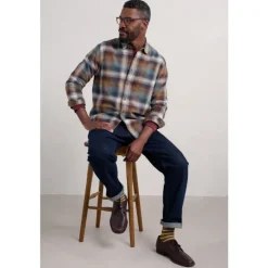 Seasalt Cornwall Men's Fathomer Checked Shirt- Tops & T-shirts | Shirts