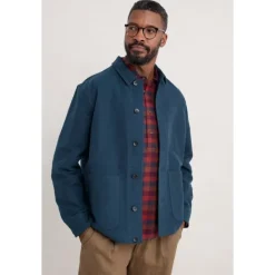 Seasalt Cornwall Men's Ivo Brushed Cotton Worker Jacket- Coats & Jackets