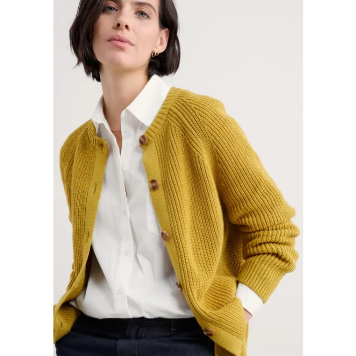 Seasalt Cornwall Potters Meadow Organic Cotton Knitted Cardigan-Women Knitwear