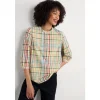 Seasalt Cornwall Rose Garden Check Shirt in GOTS-Certified Organic Cotton-Women Shirts & Blouses