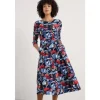 Seasalt Cornwall Wild Bouquet 3/4 Sleeve Midi Dress-Women Dresses
